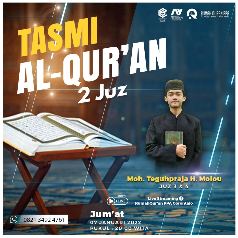 Tasmi Quran 2 Juz Bersama Ananda : Moh Teguhpraja H Molou