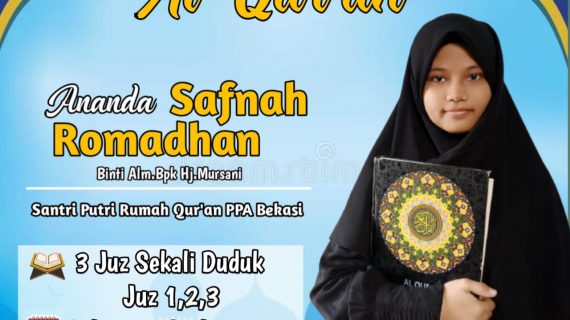 Tasmi Qur’an 3 Juz : Ananda Safnah Santri RQ PPA Bekasi