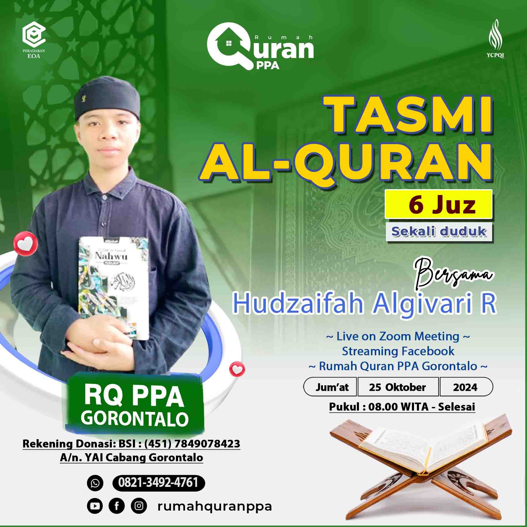 Tasmi Quran 6 Juz Ananda : Hudzaifah Algivari Robot