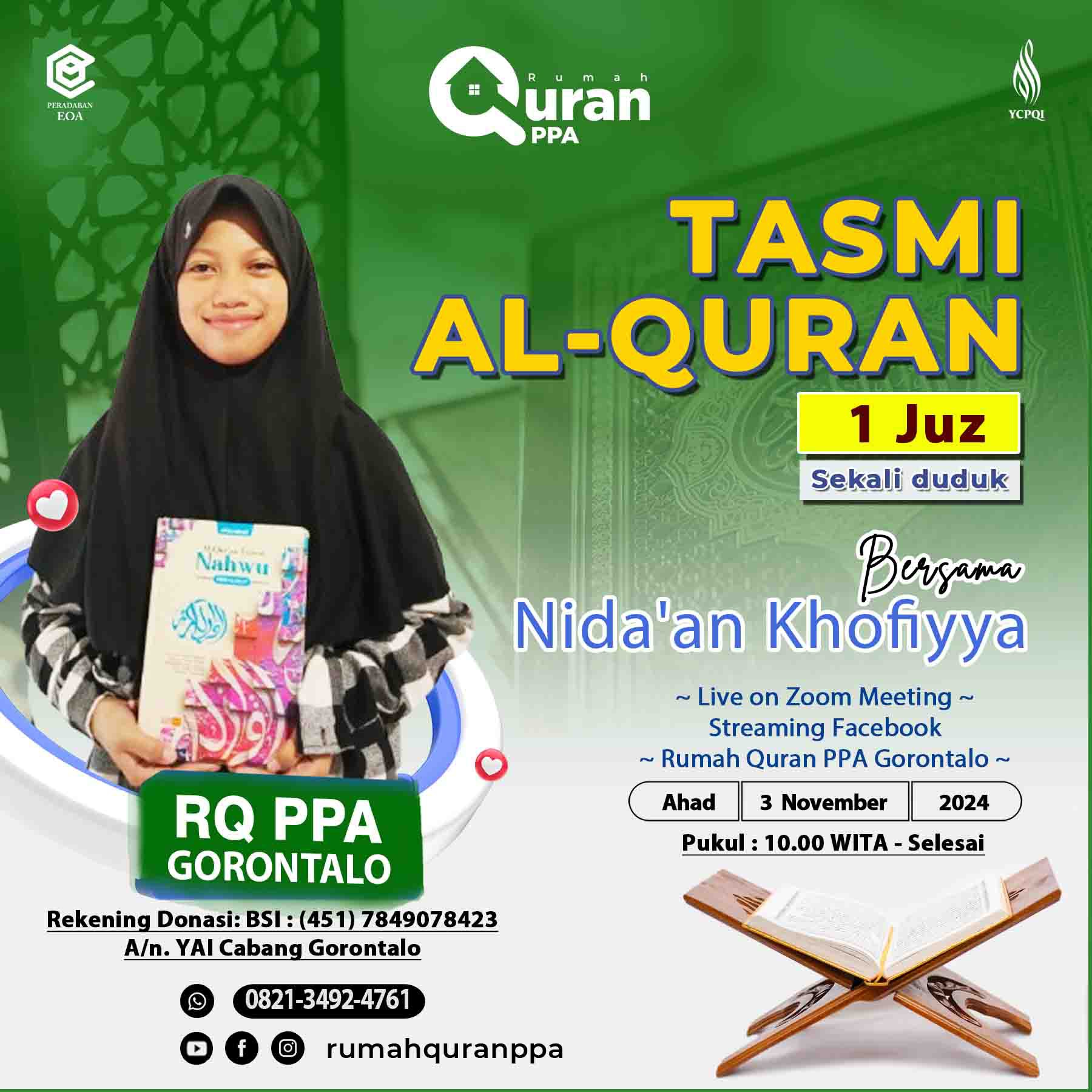 Tasmi Quran 1 Juz Ananda : Nida'an Khofiyya