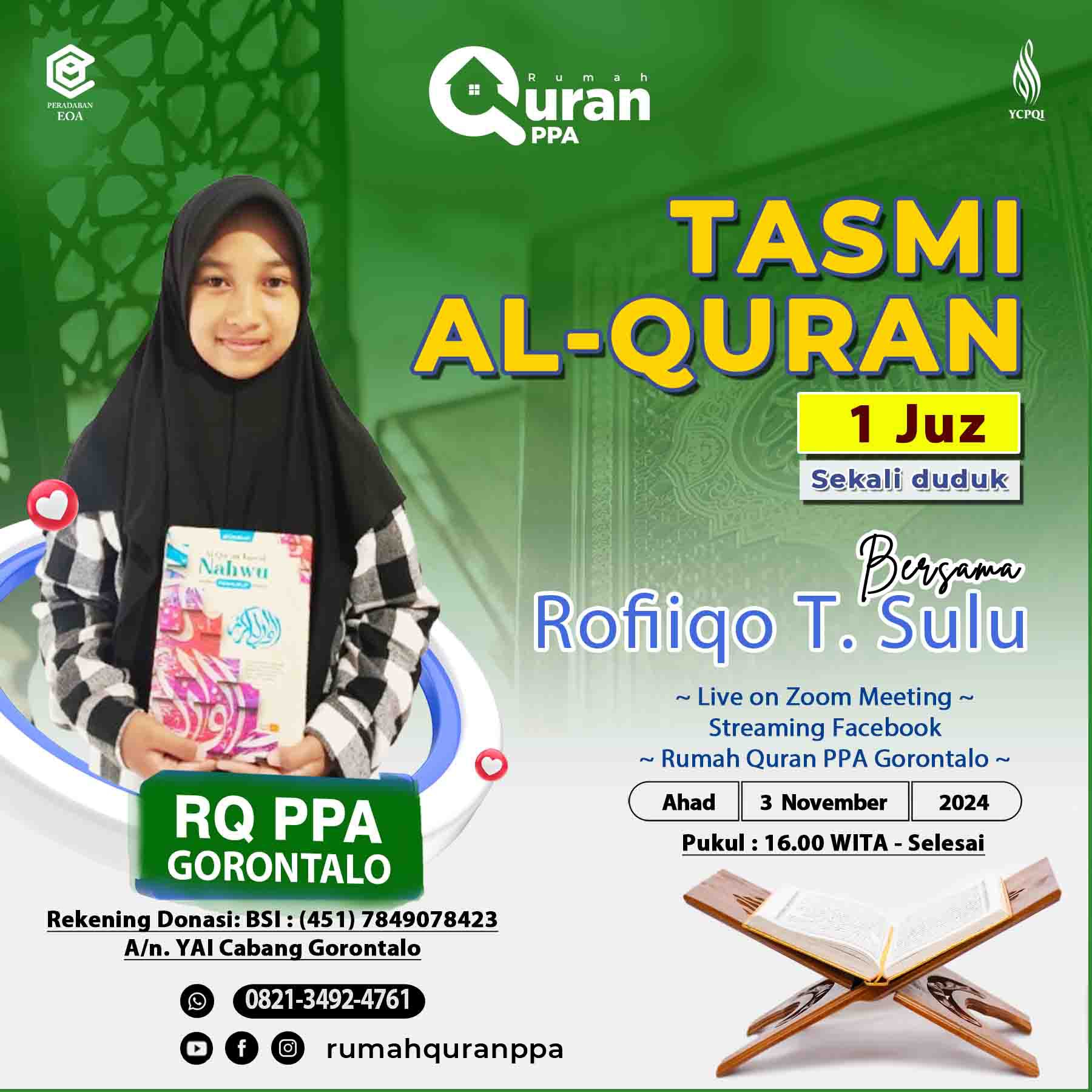 Tasmi Quran 1 Juz Ananda : Rofiiqo T. Sulu