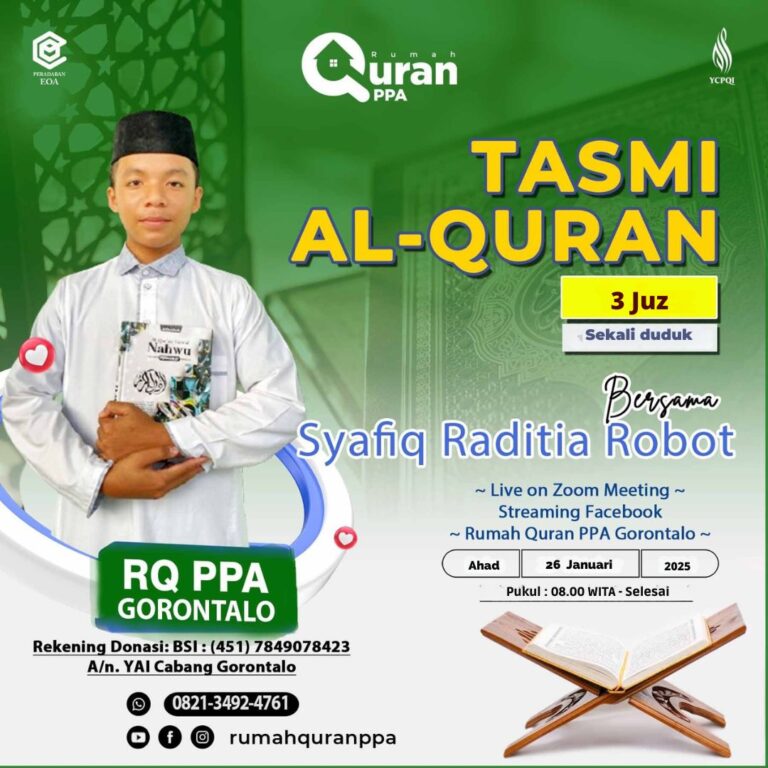 Tasmi Qur'an 3 Juz Sekali Duduk : Syafiq Raditia Robot