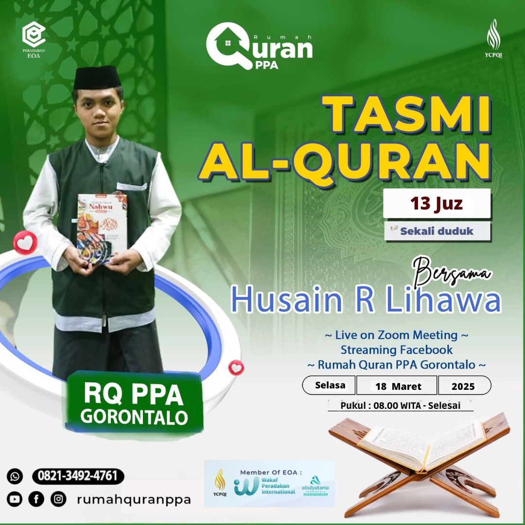 Tasmi' Al-Quran 13 Juz Sekali Duduk Husain R Lihawa