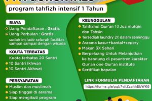 PENDAFTARAN SANTRI BARU RUMAH QUR’AN PPA GORONTALO TH 2026
