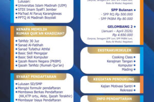 PENERIMAAN SANTRI BARU RQ PPA PURWOKERTO TH 2026