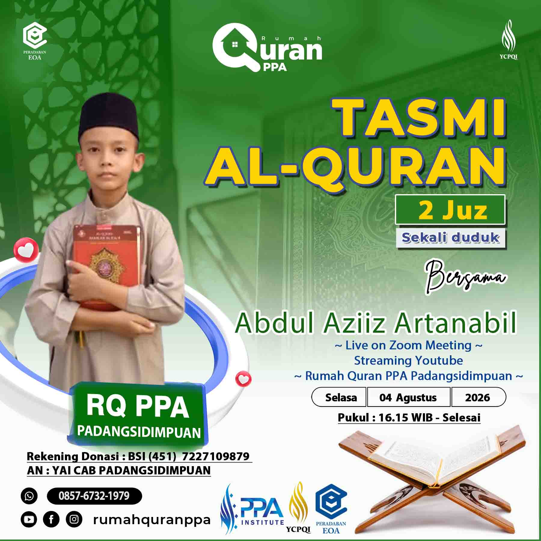 Tasmi' Al-Quran 2 Juz Sekali Duduk Abdul Aziiz Artanabil