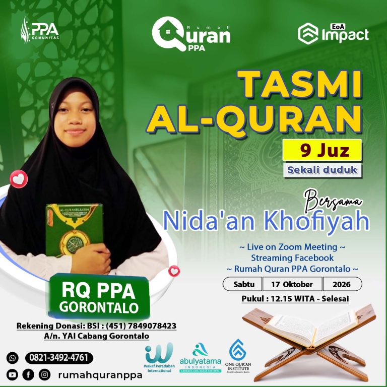 Tasmi AL-Qur'an 9 Juz Sekali Duduk Ananda Nida’an Khofiyah